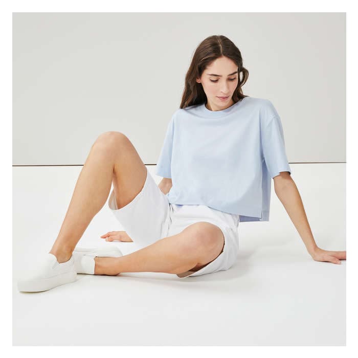 Women's Crop Boxy Fit T-Shirt - Powder Blue